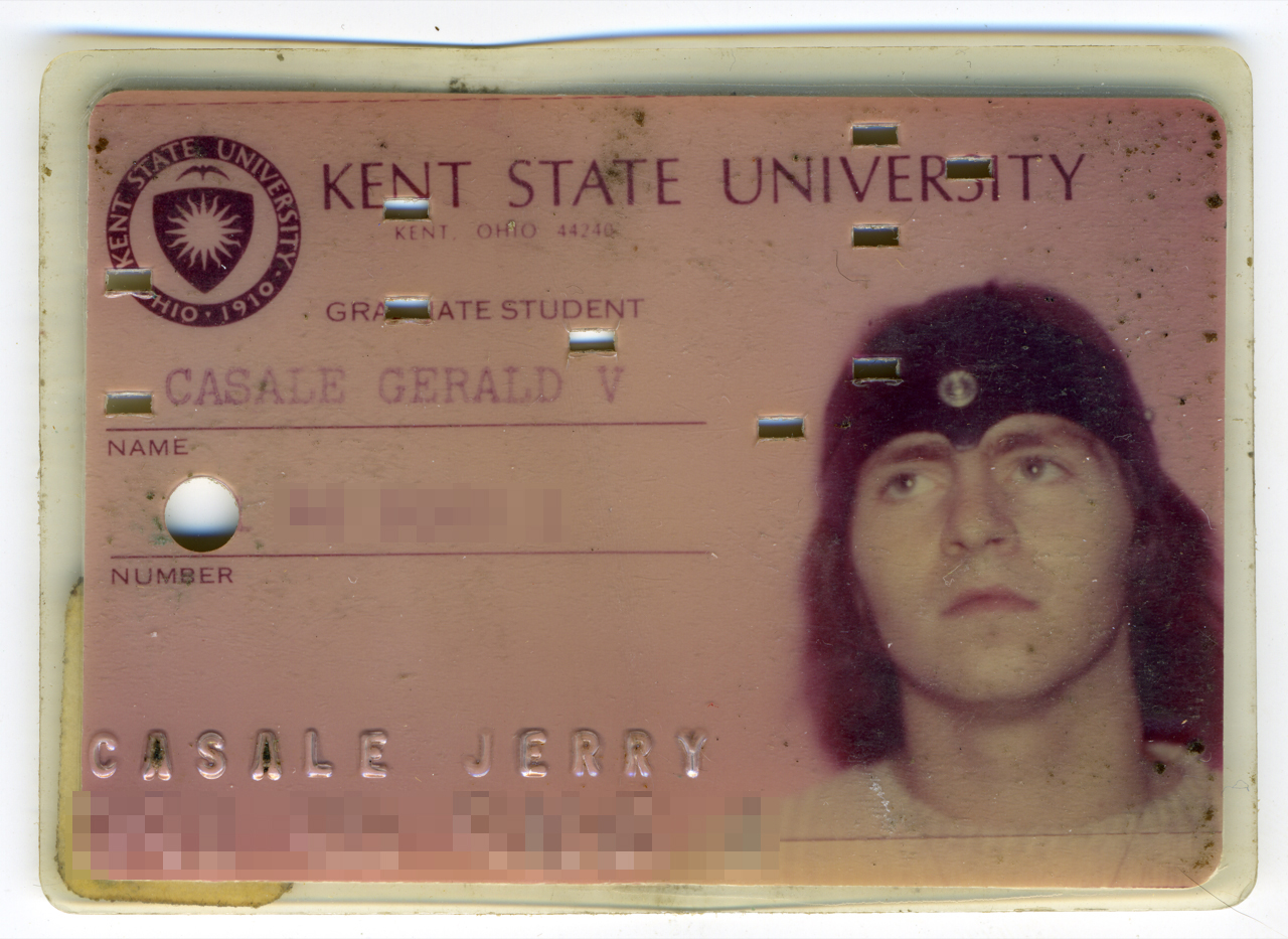 Jerry Casale's Kent State ID card